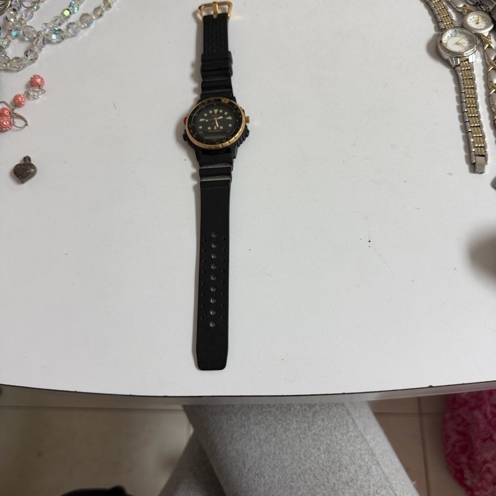 Speidel Black and Gold Analog-Digital Sport Watch